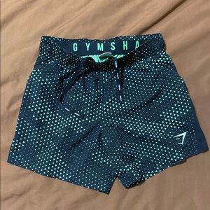 Gymshark Black and Teal Athletic Shorts